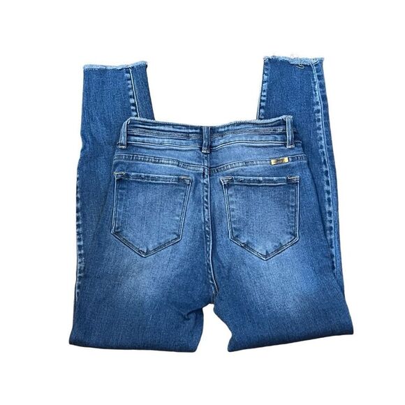 Kancan Estilo High rise Distressed Tapered Leg Jeans Size  5 - Picture 3 of 4